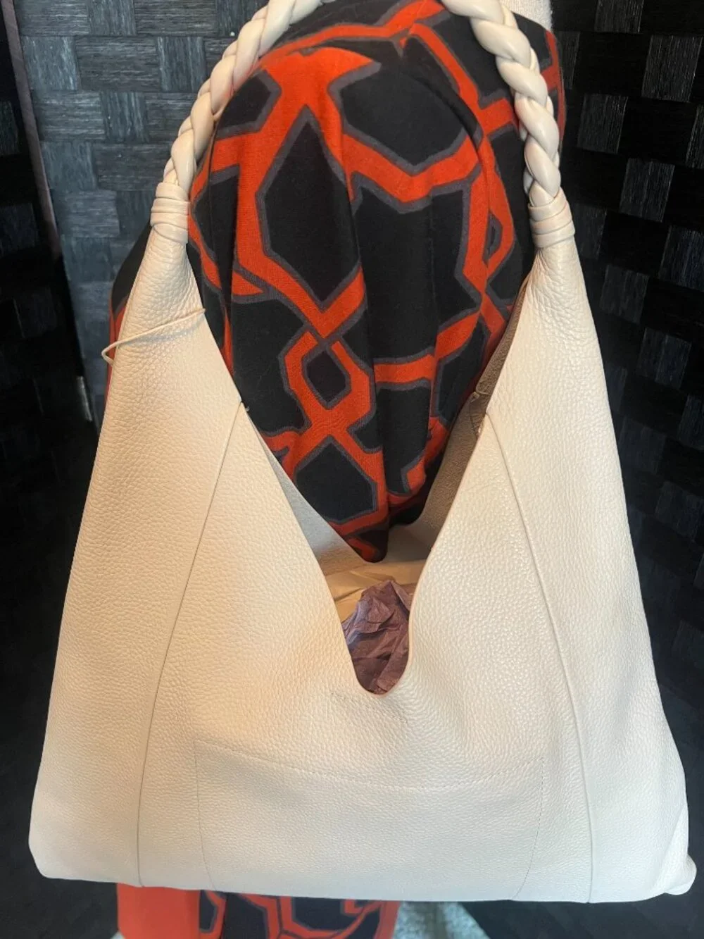 Dolce Vita MIA IVORY LEATHER HOBO TOTE